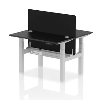 Air Back-to-Back Slimline Height Adjustable Bench Desk - 2 Person