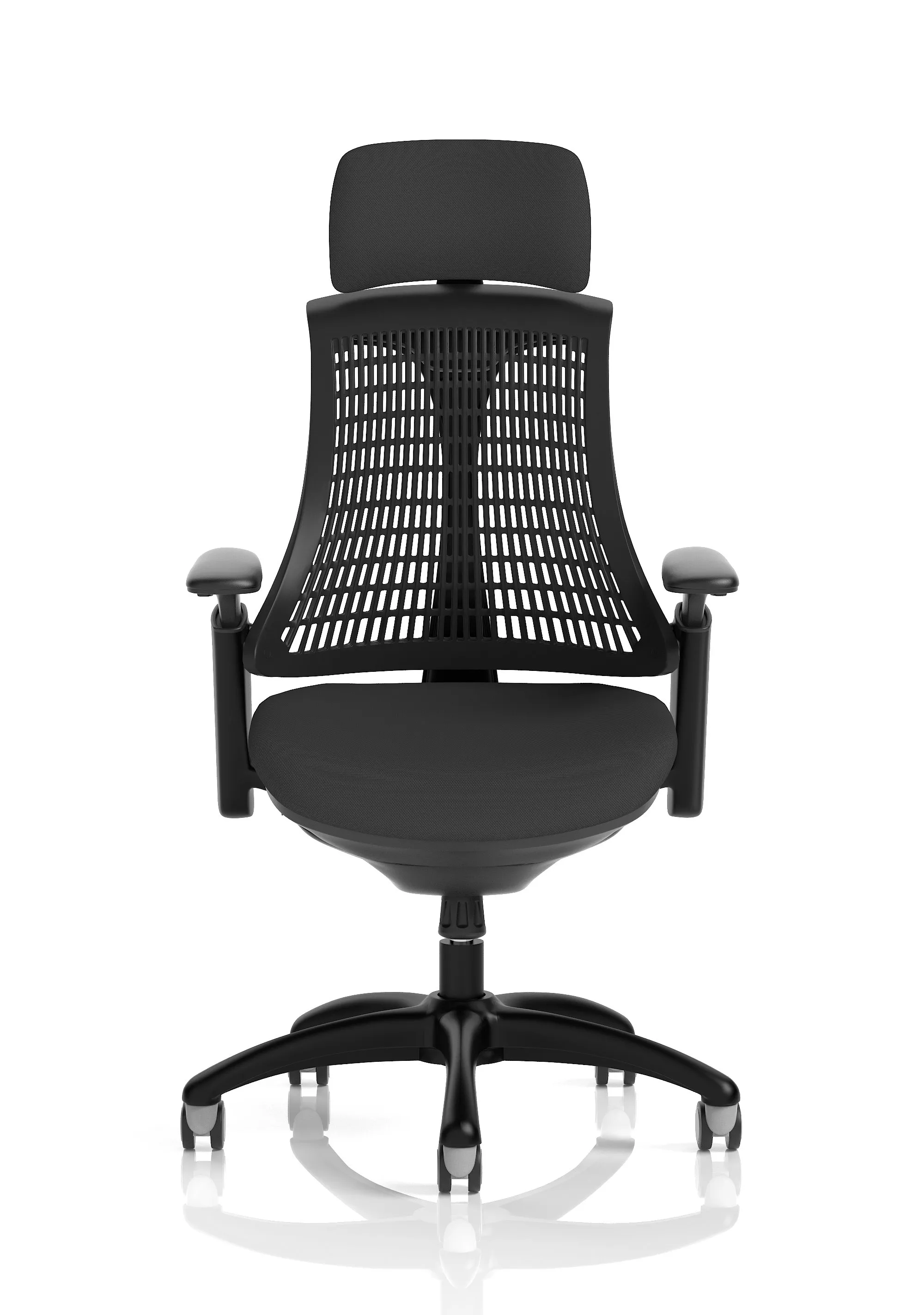 Flex Medium Back Black Frame Task Operator Office Chair with Arms