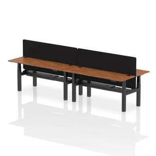 Air Back-to-Back Slimline Height Adjustable Bench Desk - 4 Person