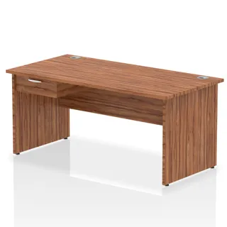 Impulse Panel End Straight Desk With Single One Drawer Fixed Pedestal