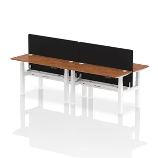 Air Back-to-Back Slimline Height Adjustable Bench Desk - 4 Person