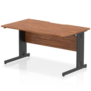 Impulse Scalloped Edge Straight Desk Cable Managed Leg